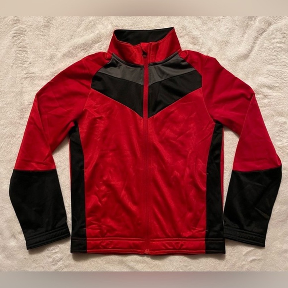 NEW Athletic Works Jacket Youth Boys Size Large (10/12) Red Black Pockets NWT‎
